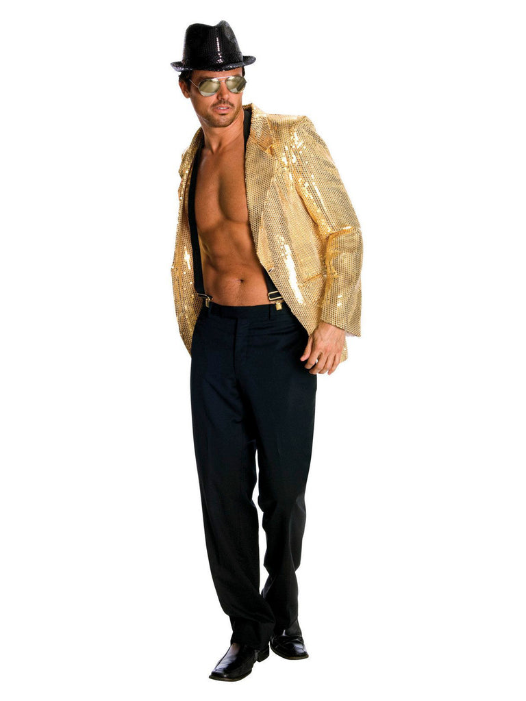 gold sequin jacket fancy dress Gold Sequin Adult Jacket