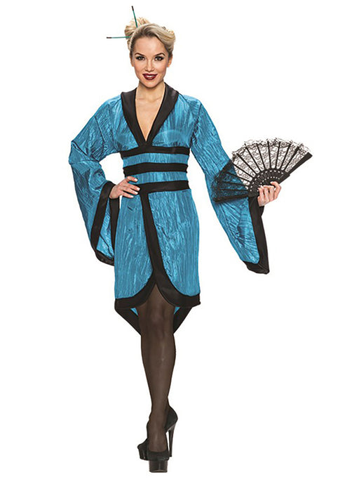 Womens Gorgeous Geisha Teal Costume - costumesupercenter.com