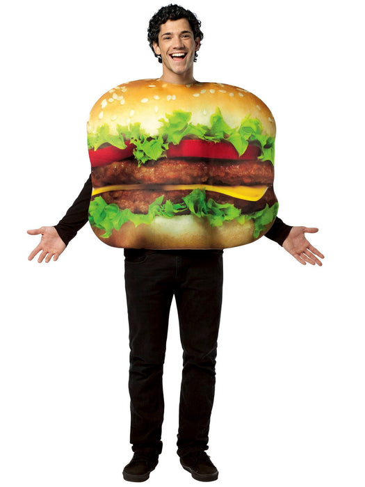 Unisex Flat Cheeseburger Adult Costume - costumesupercenter.com