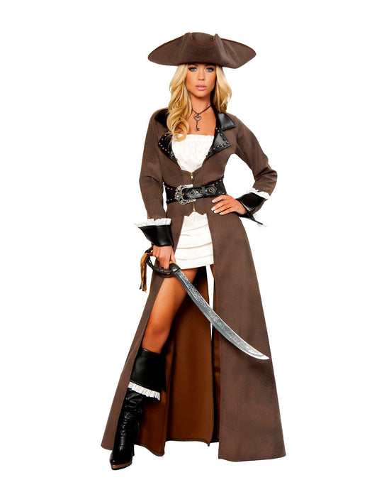 Womens Sexy Deluxe Pirate Captain Costume - costumesupercenter.com