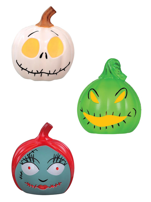 The Nightmare Before Christmas 3 Piece Light Up Pumpkin - 3.25" - costumesupercenter.com