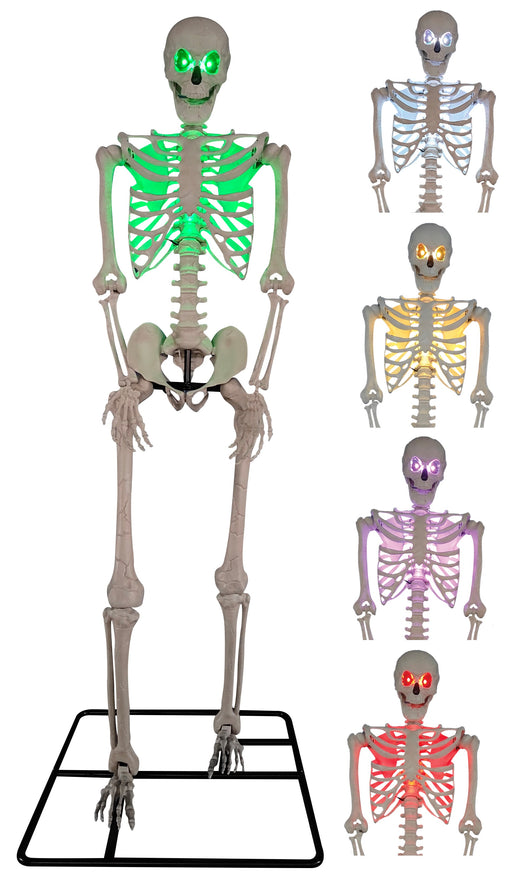 10 Foot Light Up Colossal Skeleton Standing Decoration - costumesupercenter.com