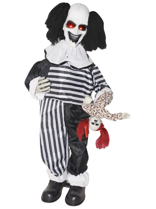 Light Up Animated Creepy Clown Prop w/ Doll - 3' - costumesupercenter.com