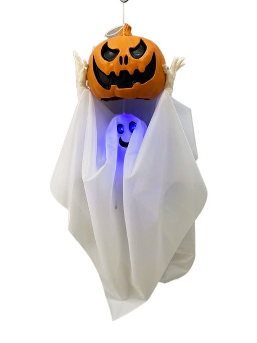 35-inch Ghost and Jack-O-Lantern Animated Hanging Decoration - costumesupercenter.com