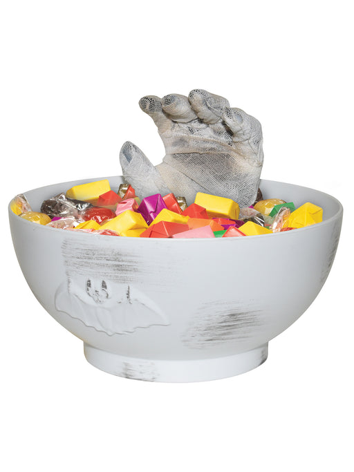 9-inch Animated Mummy Hand Candy Bowl - costumesupercenter.com