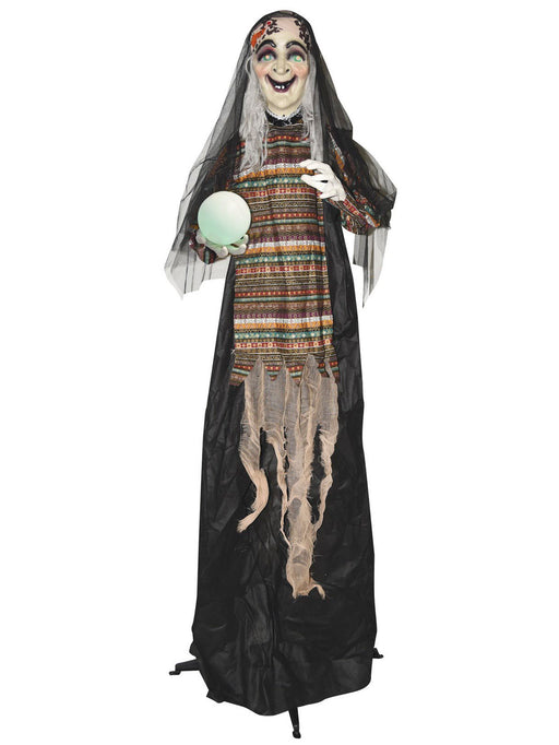 5-foot Animated Lights & Sound Standing Fortune Telling Witch - costumesupercenter.com